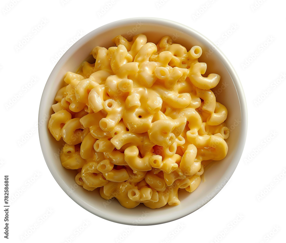 Creamy macaroni and cheese on transparent background
