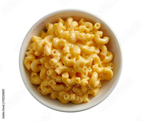 Creamy macaroni and cheese on transparent background