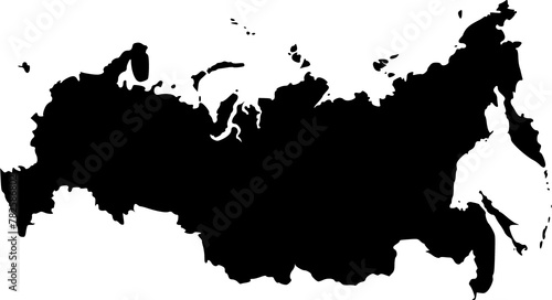 Map of Russia in black