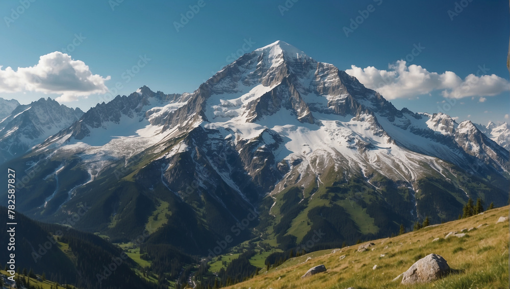 landscape in the mountains, swiss mountains in the mountains, swiss mountains in summer