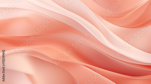 A digitally created image revealing a smooth, wavelike silk fabric simulation in a coral pink shade that implies sophistication and grace photo