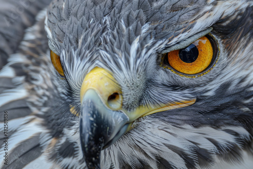 Closeup Portrait of Northern goshawk bird