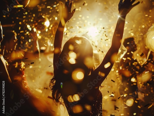 confetti, black, caucasian, night