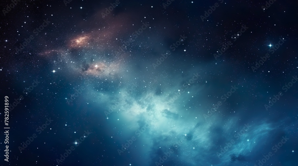 A breathtaking view of the cosmos with stars scattered across the sky and colorful nebulae adding depth and beauty A breathtaking view of the cosmos with stars scattered across the sky and colorful nebulae adding depth and beauty