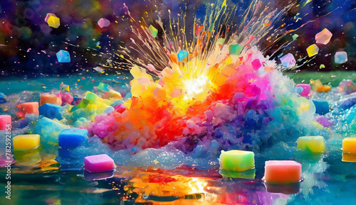 explosion de savons pour le bain