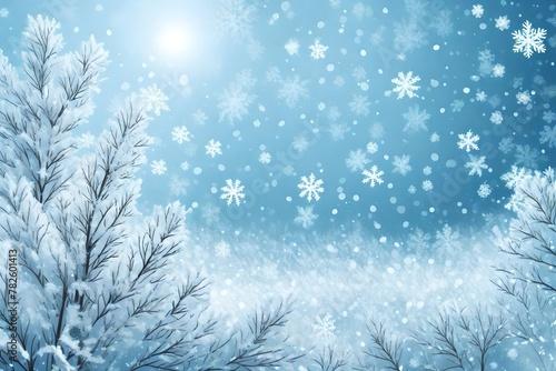 winter background with snowflakes