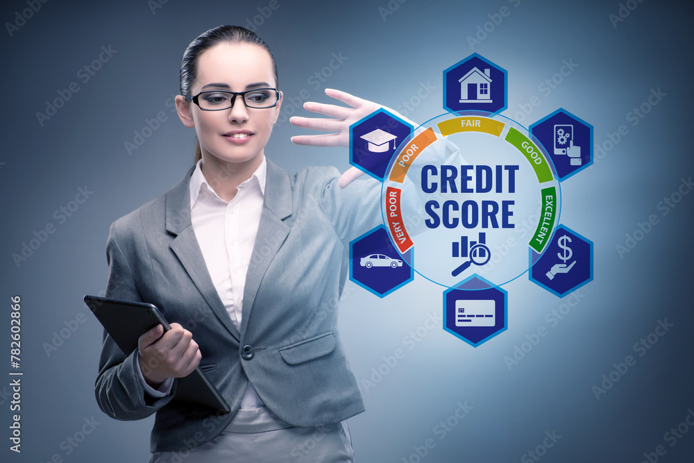 Businessman in credit score concept Businessman in credit score concept