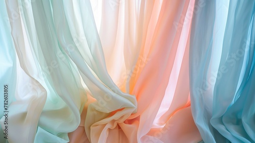 A gentle breeze moving pastel curtains AI generated illustration
