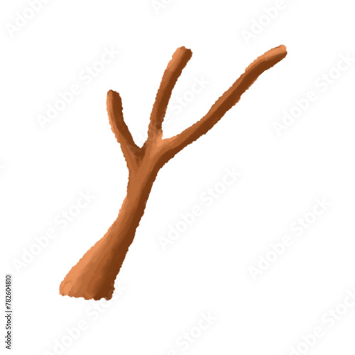 roots isolated on white background, roots digital painting