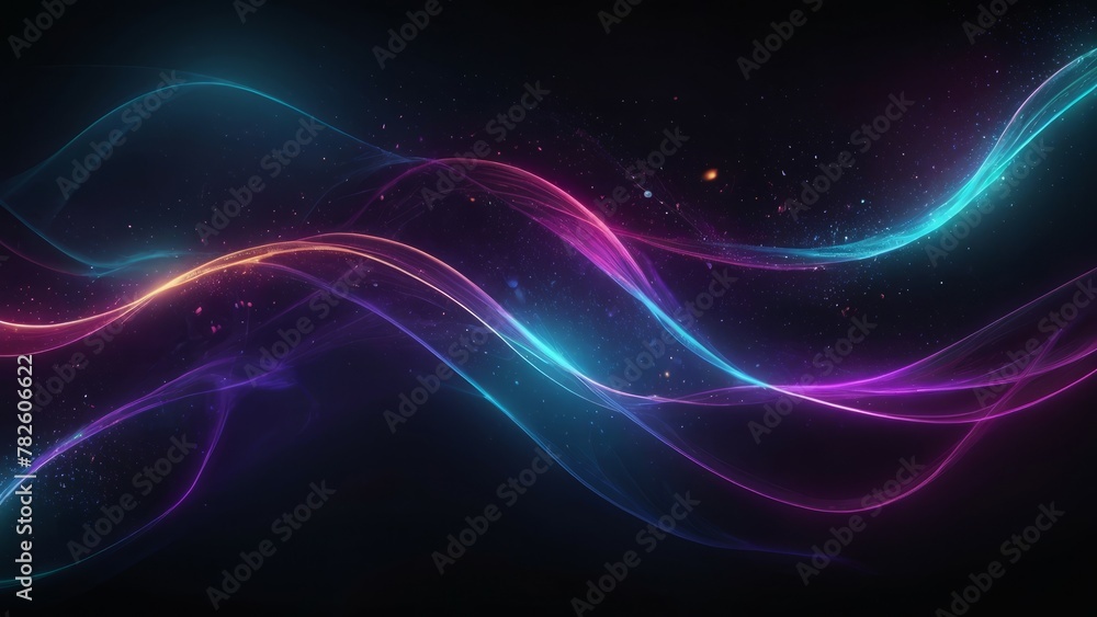 Neon abstract waves background Neon abstract waves background