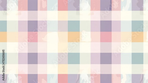 Pastel tablecloth gingham. Seamless vector plaid pattern suitable for fashion, interiors and Easter decor. photo