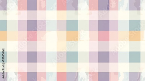 Pastel tablecloth gingham. Seamless vector plaid pattern suitable for fashion, interiors and Easter decor.