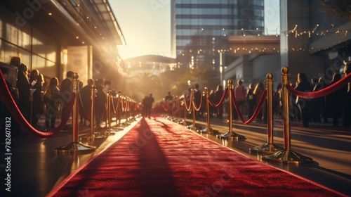 red carpet and golden barrier photo