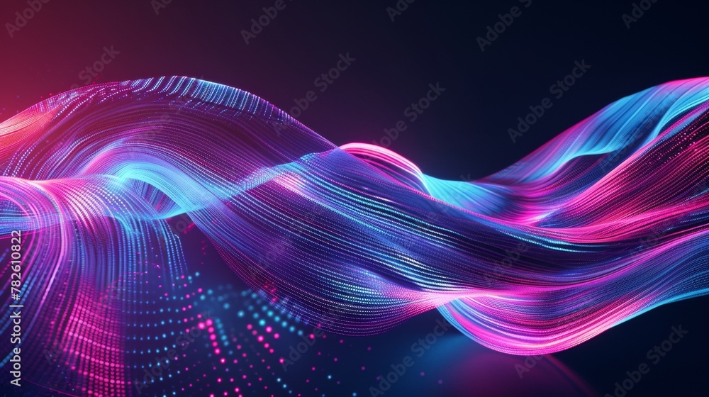 Abstract forms intertwining in a neon-lit digital realm d style isolated flying objects memphis style d render AI generated illustration Abstract forms intertwining in a neon-lit digital realm d style isolated flying objects memphis style d render AI generated illustration