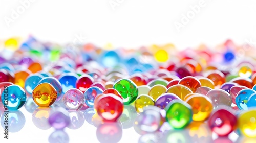Vibrant Multicolored Water Beads Background, Translucent Hydrogel Spheres, Abstract Jelly Beads Texture