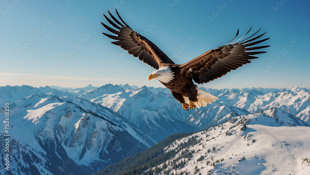 Fototapeta premium bald eagle in flight,american bald eagle, eagle in flight