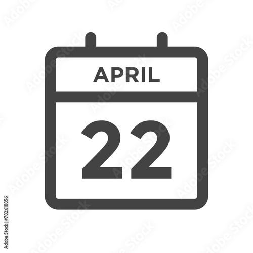 April 22 Calendar Day or Calender Date for Deadline or Appointment photo