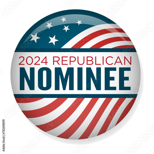 2024 Vote Republican Design with Nominee Patriotic Red white and Blue Stars and Stripes