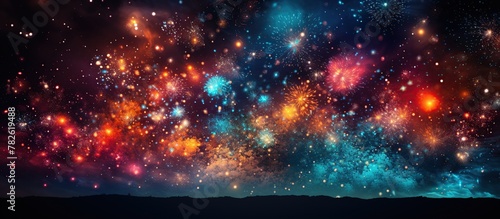 Fireworks in the night sky. photo