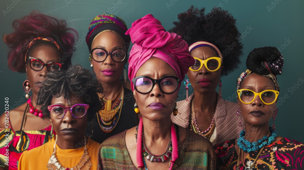 A group of black women of different ages and backgrounds gather ...