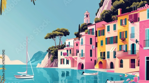 Capture the magic of an Italian summer with this stunning poster AI generated illustration