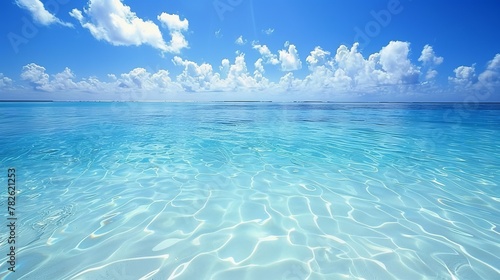 Clean blue water creating a calming atmosphere   AI generated illustration photo