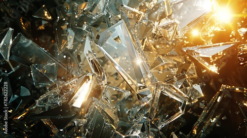 Crystal shards reflecting light from nowhere AI generated illustration