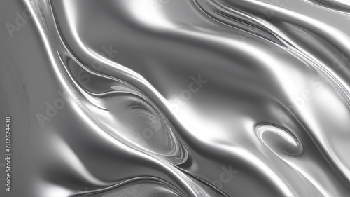 Liquid silver color abstract background metallic aluminum foil 