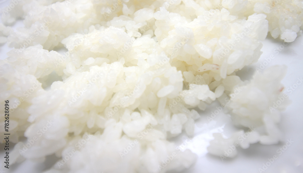white rice prepared for lunch. meal details. Blocks of white rice stuck together. white rice prepared for lunch. meal details. Blocks of white rice stuck together.