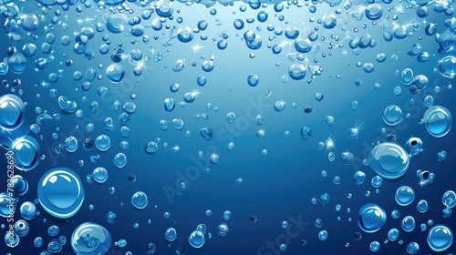 Refreshing blue background adorned with sparkling droplets of water  Ai Generated.