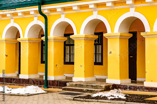 Hincu Monastery in the Republic of Moldova. Background with selective focus and copy space photo