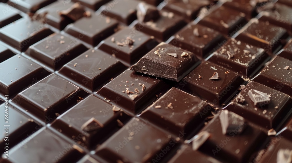 The concept of World Chocolate Day. Various chocolates in dark color. Copy space area for text. Food background The concept of World Chocolate Day. Various chocolates in dark color. Copy space area for text. Food background