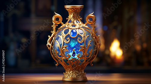 a magic bottle with candles inside. Generate Ai