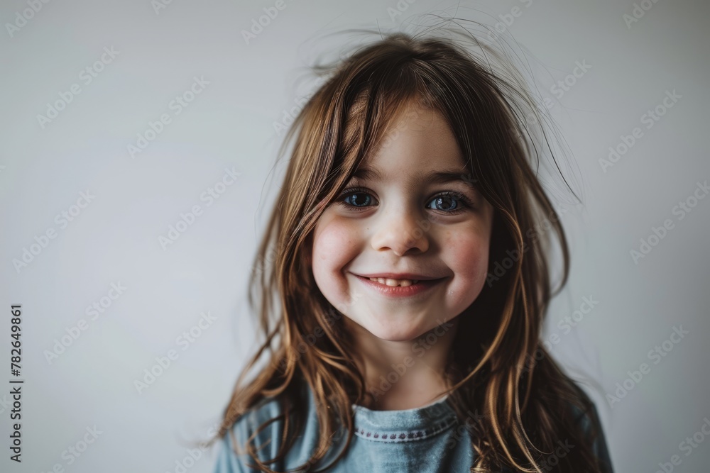Portrait of cute little girl smiling and looking at the camera. Portrait of cute little girl smiling and looking at the camera.
