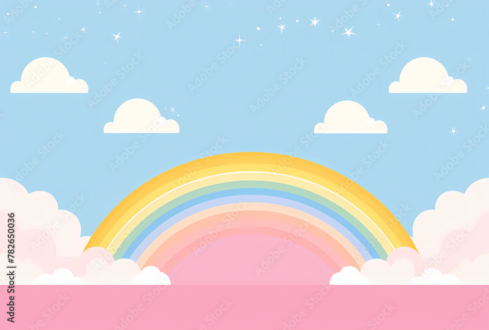 rainbow with pastel color background