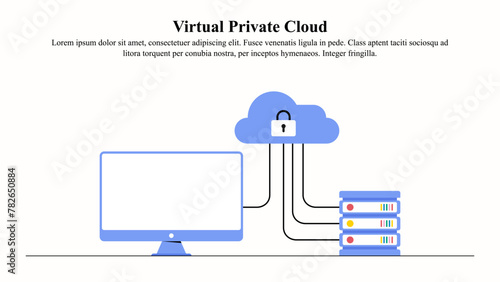 Illustration concept of virtual private cloud.