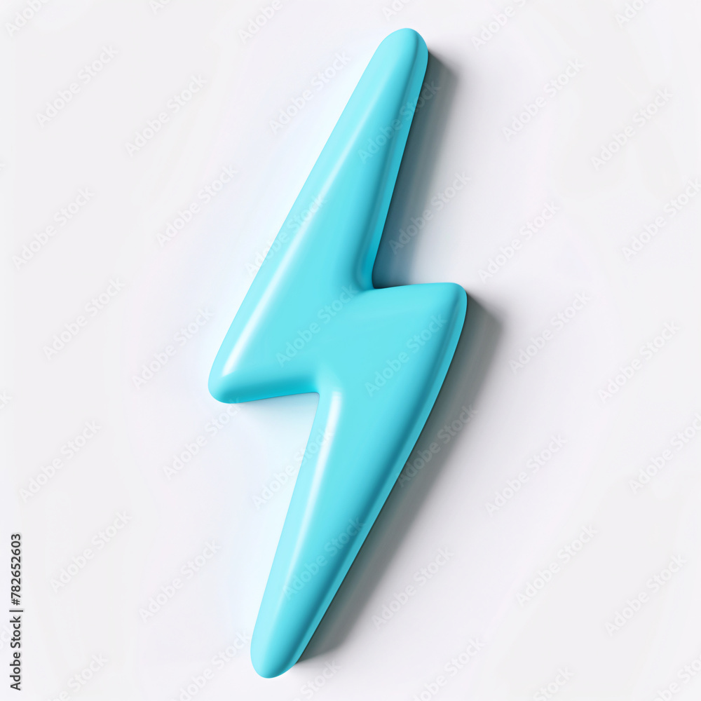 3D lightning icon, symbol of energy danger and power 3D lightning icon, symbol of energy danger and power