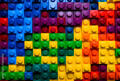 A grid of lego bricks in different colors