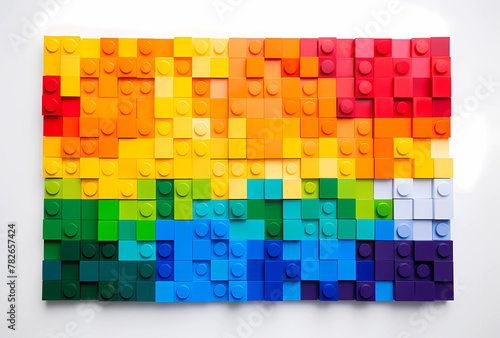 A grid of lego bricks in different colors