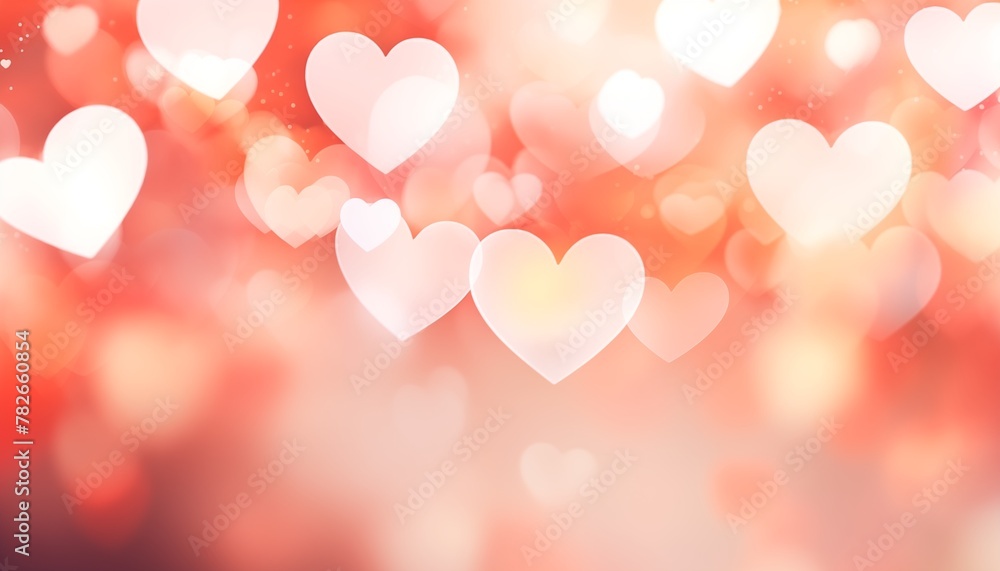 bokeh background with hearts