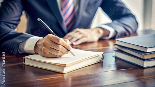 A closeup of hands writing in a notebook