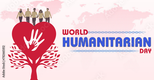 Global Kindness: Capturing World Humanitarian Day, campaign or celebration banner