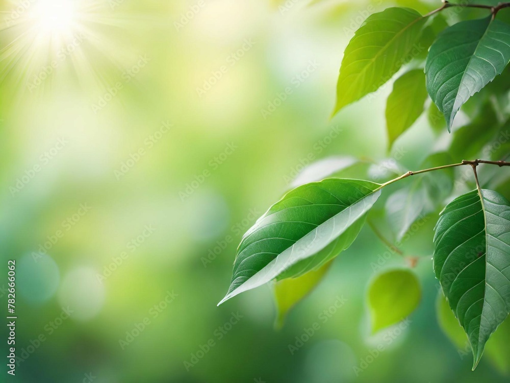 green leaves on nature background. abstract blurred background. green leaves on nature background. abstract blurred background.
