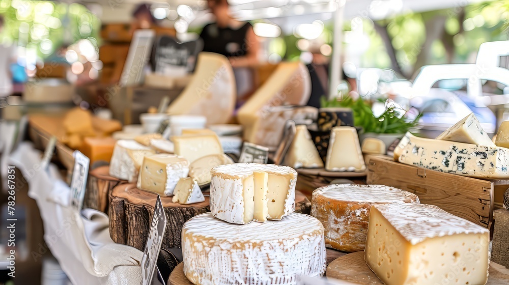 A farmer's market featuring artisanal cheeses and homemade jams