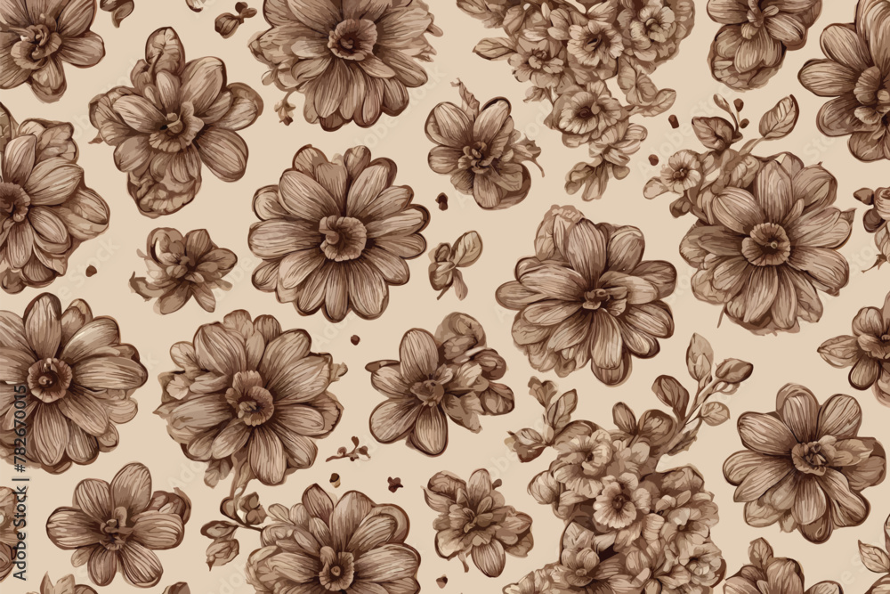 seamless pattern with Brown flowers seamless pattern with Brown flowers