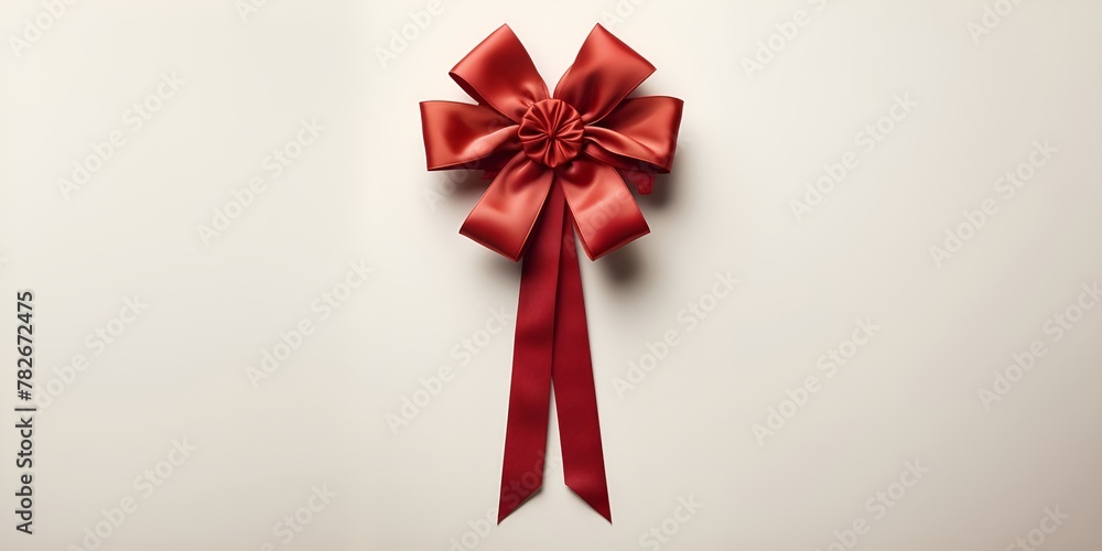 Red Ribbon of Honor Cardboard Masterpiece Emulates Prestige and Achievement - obrazy, fototapety, plakaty 