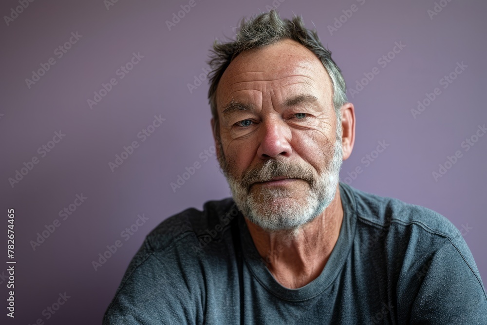 Portrait of a senior man with grey beard and mustache looking at camera Portrait of a senior man with grey beard and mustache looking at camera