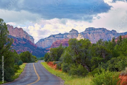 Photos Scenic winding road through red rocks of Sedona Arizona USA on a beautiful road