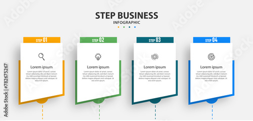 Creative template infographic design template. timeline with 4 steps, options. can be used for workflow diagram, info chart, web design. vector illustration.