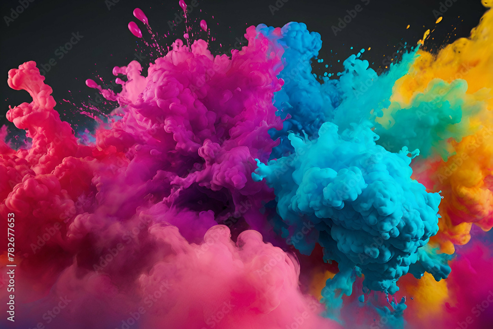 Liquid Color design background fly out of mind explosion as a fantasy